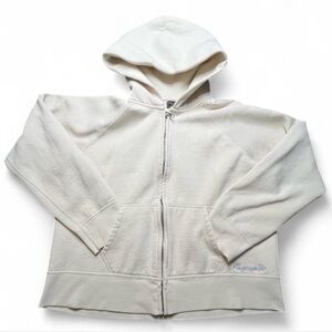 💥SOLD💥Abercrombie Vintage Cream Zipped Hoodie with Light Blue Logo, L